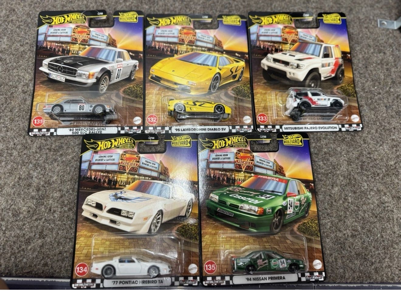 Complete Set of 5 Hot Wheels Premium 2025 Boulevard #131 - #135 