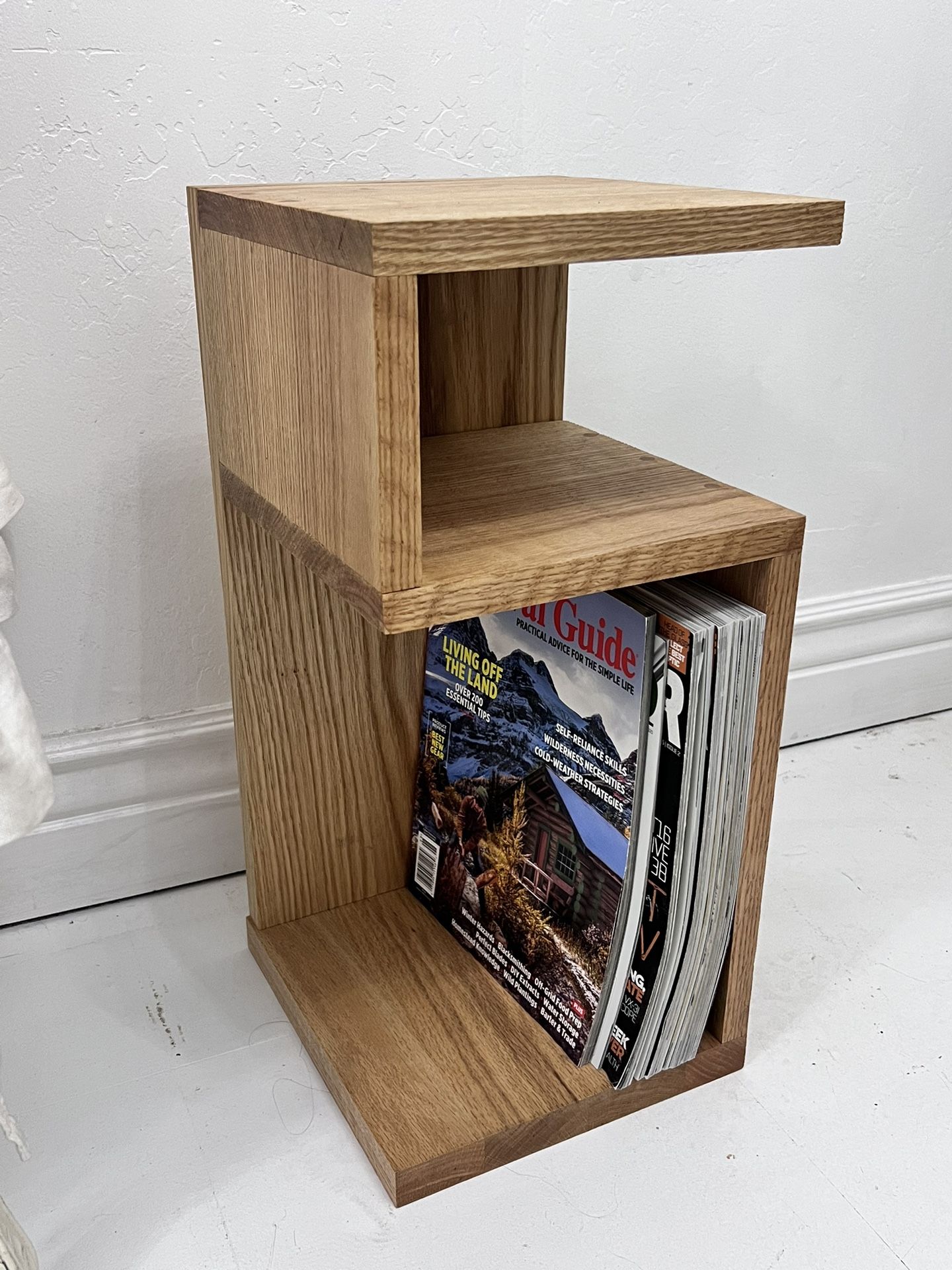 Modern Oak Couch Side Table