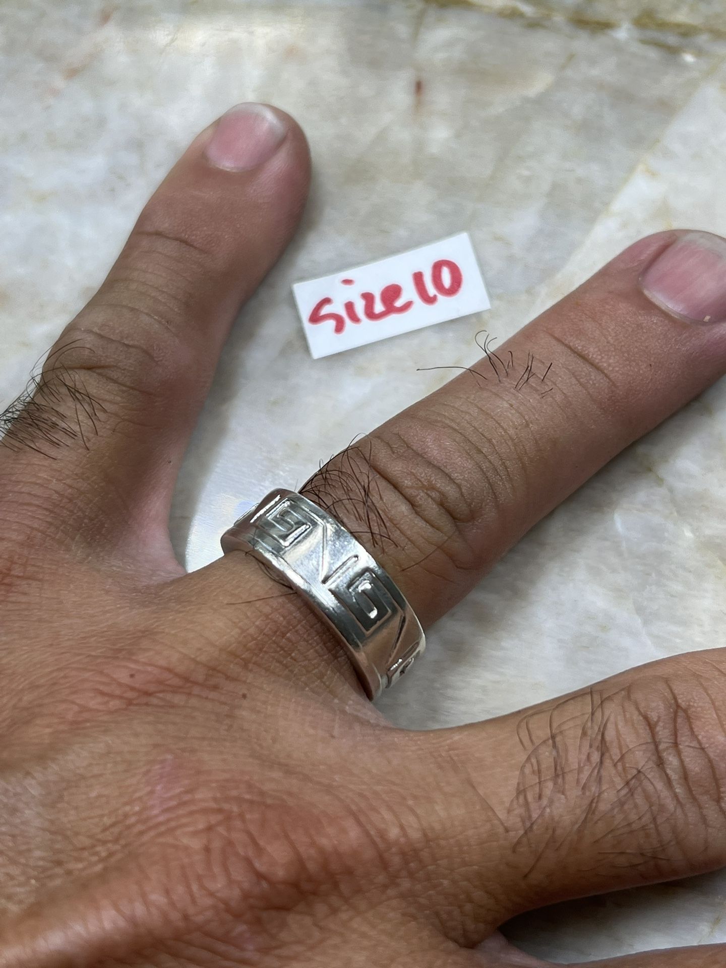 925 Sterling Silver Wedding Ring Size 10