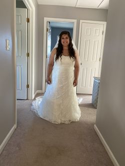 Wedding Dress Size 16 Fitted For 4’10.5