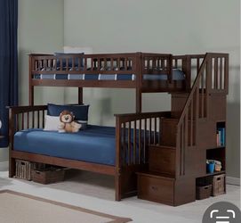 Bunk bed stair case and storage Twin over full