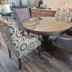 Solid Wood Dining Table & Custom Design Chairs