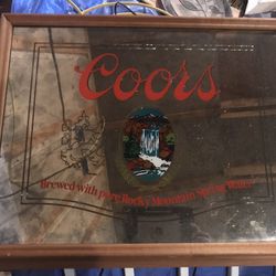 Coors Lighted Mirror. Vintage