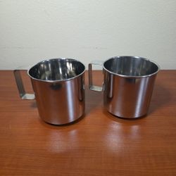 Sturdy Stainless Steel Lightweight Drinking Cup Mug w/ Handle 12 Fl Oz Set of 2