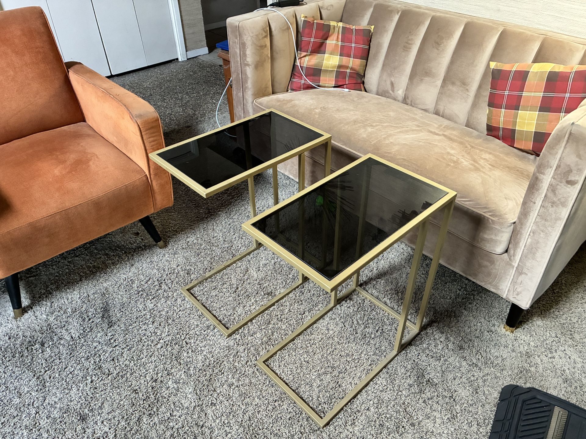 Brass Side Table Pair