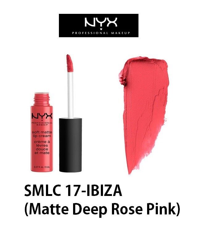 2PC NYX Soft Matte Lip Cream - SMLC17 IBIZA (Matte Deep Rose Pink)
