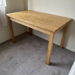  Natural Solid Wood Dining Table Utility Table Good Condition 