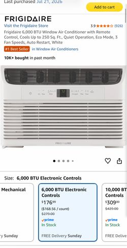 Frigidaire 6,000 BTU Window Air Conditioner