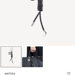 Luis Vitton Leather And Stainless Keychain