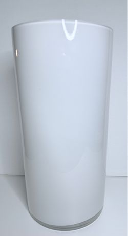 White Frosted Glass Cylinder Vase