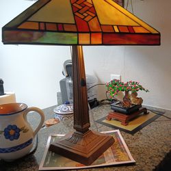 Antique Stained Glass Lamp