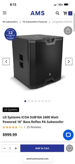 ICOA SUB18A 2 18" Bass Reflex PA DJ Subwoofer