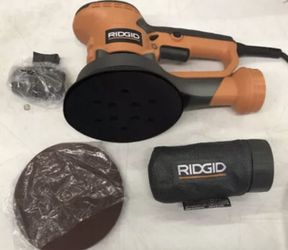 RIDGID Orbital Sander 6 in. Variable-Speed 4 Amp Removable Handle Cloth Dust Bag