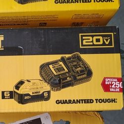 NEW DeWalt 20V MAX 6 Ah Battery + Charger Kit DCB206C