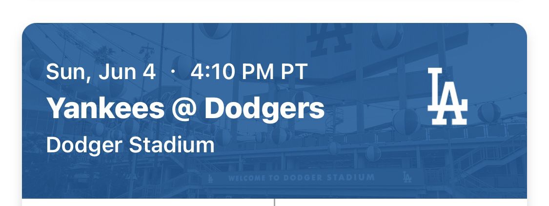 Dodgers V’s Yankees Sunday Game 
