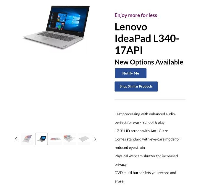 Lenovo Thin Ideal Pad 17inch Screen, 16g Ram $245 OBO