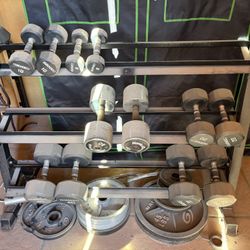 Weights and rack $1 per pound