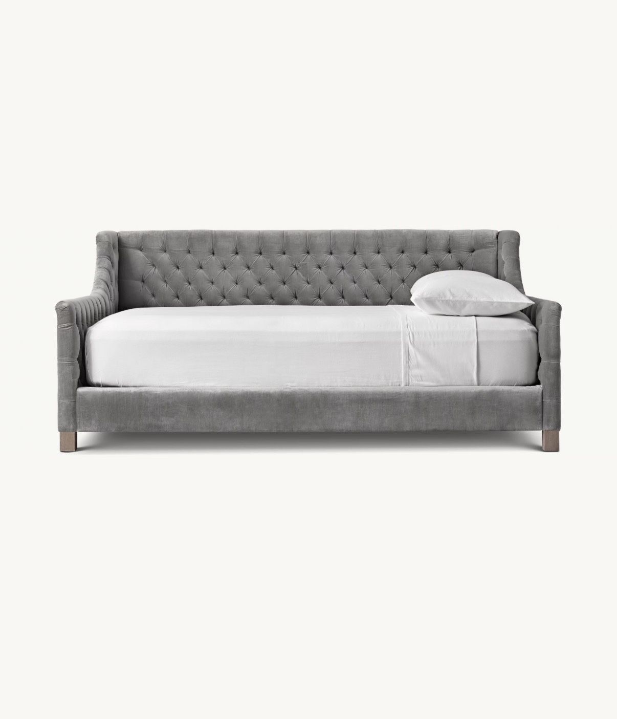 Restoration Hardware Grey Tufted Day Bed With Mattress Full