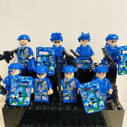 High Tech Soldiers Minifigures Blue Army | New Custom LEGO Compatible Toys