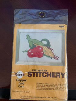 Mini Quicks stitchery corn and pepper kit 🌽 