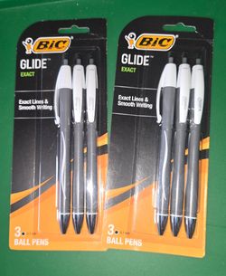 BIC Glide Exact Black Ballpoint Pens 0.7mm 3-Pack – NEW