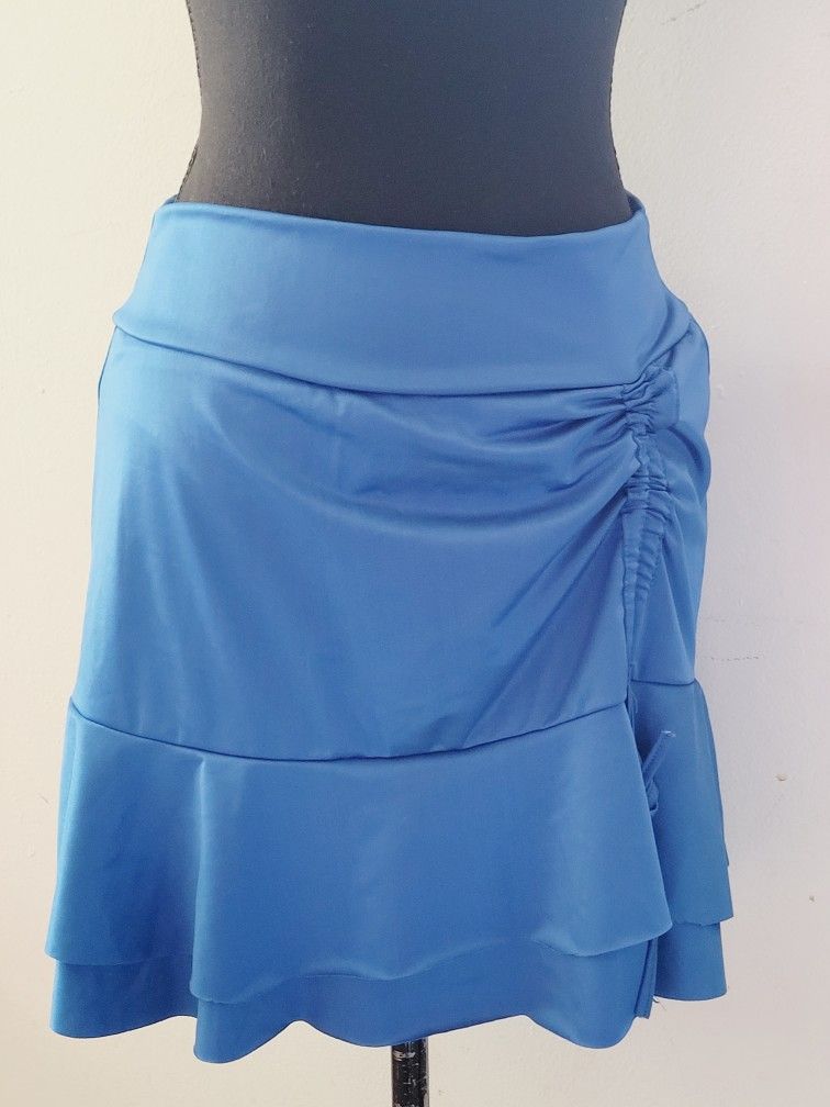 Women large Skirt Tini Bathing Suit Bottom. Blue