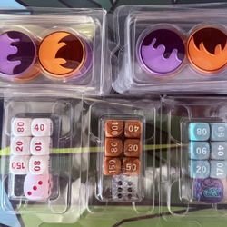 Pokémon ETB Dice & Coins – White Flare, Prismatic Evolution & Journey Together