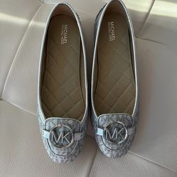 Michael Kors Silver Moccasin Flat Shoe 