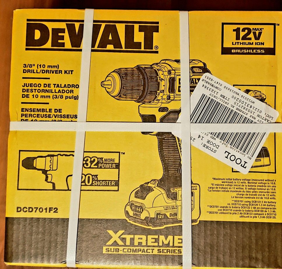 DEWALT DCD701F2 XTREME 12V MAX 3/8 IN. Li-Ion Drill / Driver KIT