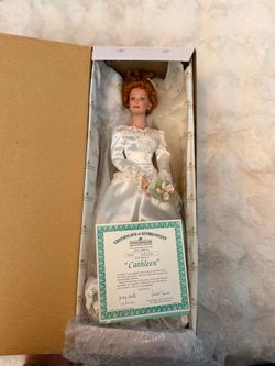 Ashton-Drake Galleries “Cathleen” Irish Bride porcelain doll from the “Loving Heart of the Irish Bride” collection by Judy Belle.