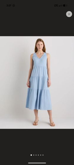 Quince 100% organic cotton tiered maxi dress
