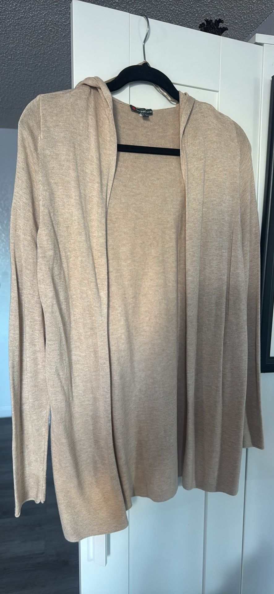Beige Hoodie Sweater Size Small Medium