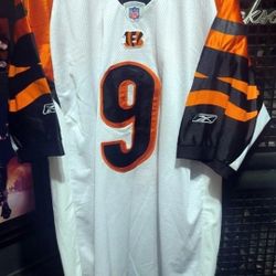 VINTAGE REEBOK CARSON PALMER BENGALS JERSEY 54 #9 XL  WHITE BLACK ORANGE NFL USC