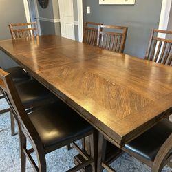 High Top Dining Room Table And 8 Chairs 