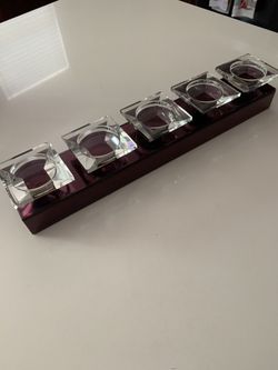 Z Gallerie purple glass candle holder