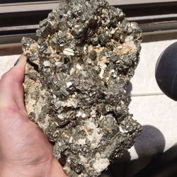 Pyrite Rock That Has 24 Karat Rose Gold In The Middle Of It