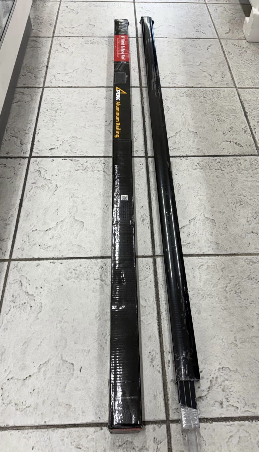 6 ft. Black Aluminum Deck Railing Hand and Base Rail for 42 in. High System