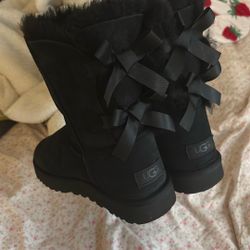 Black Ugg Bow Boots
