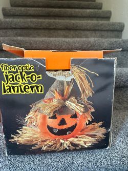 Fiber Optic Jack-O-Lantern Halloween Decoration