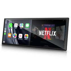 Upgraded 10.25'' Wireles Carplay Screen with Netflix YouTube Apps and Backup Camera Built-in Entertainment Video Box Navigation Voice Assistant