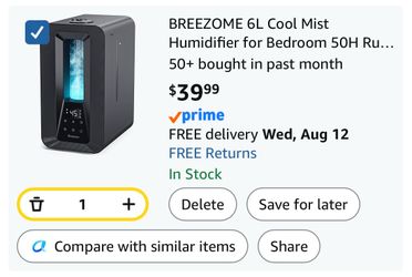 BREEZOME 6L Cool Mist Humidifier