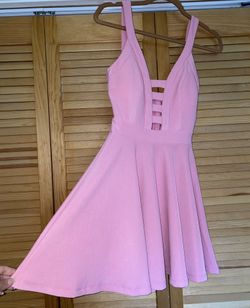 New Pink Short Women’s Dress With Strappy Cut Outs Size Small