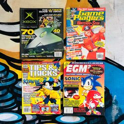 RETRO Video Game Magazine Lot Of 4, Vintage Retro, RARE With All Inserts. GREAT!