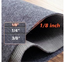 2 Non-Slip Rug Pad 4' x 6' – Felt & Rubber Underlay in Dark Gray, Waterproof & Grippy for Hardwood, Tile, Laminate Floors, Prevents Slipping & Bunchin