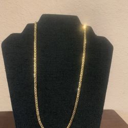 Gold Plated 925 Sterling Silver Curb 3.8 mm Chain 22in. Long