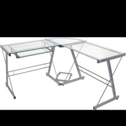 Glass computer table 