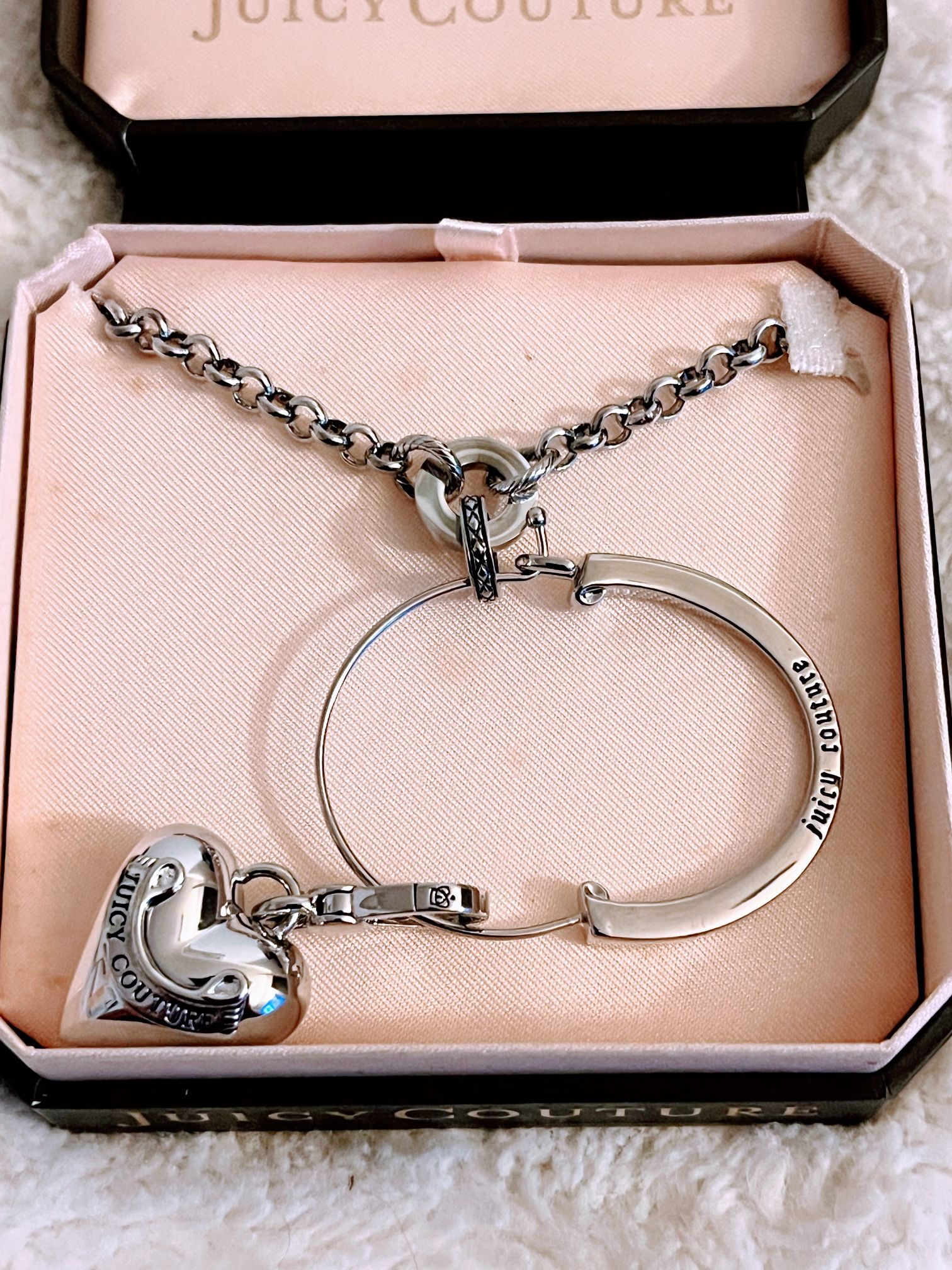 Juicy Couture Charm Holder Necklace with Heart Charm Retired 