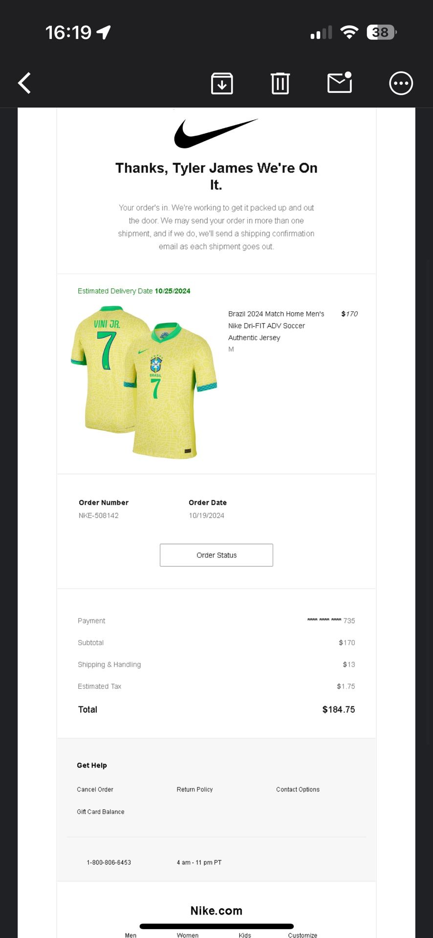 (DONT BUY) SEND OFFER! NEW WITH RECEIPT AND TAGS Vini Jr. Brazil National Team Nike 2024 Home Authentic Jersey – Yellow (Men’s M)