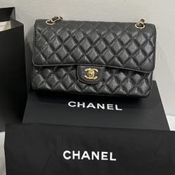 Brand New Chanel Cavier Quilted Black Medium Double Flap bag    