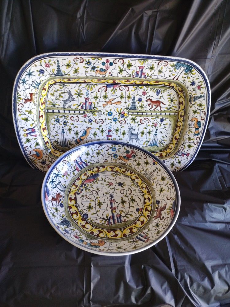 NAZARI Portugal - Williams Sonoma Adelaide Round Serving Bowl And Platter